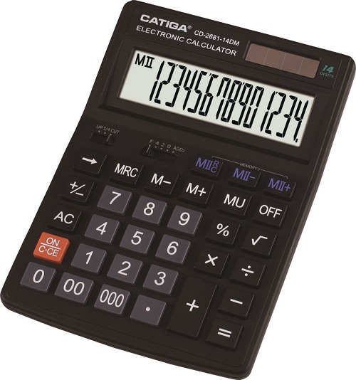 14 Digits Double Memory Calculator