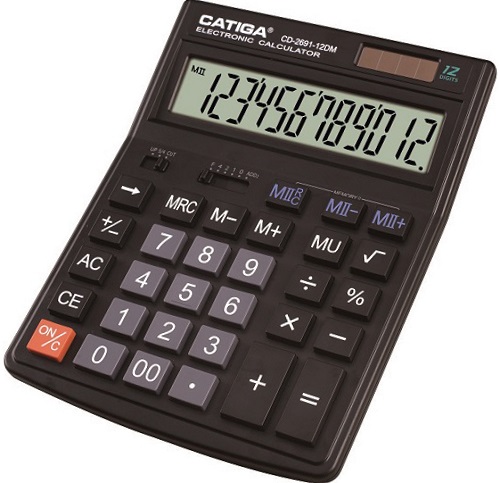 12 Digits Double Memory Calculator