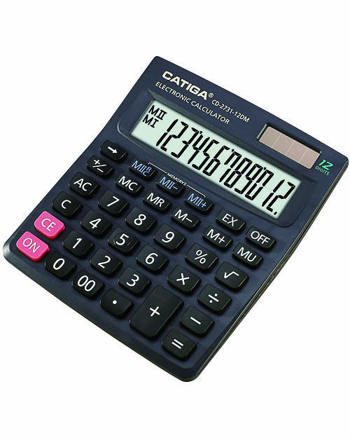 12 Digits Double Memory Calculator