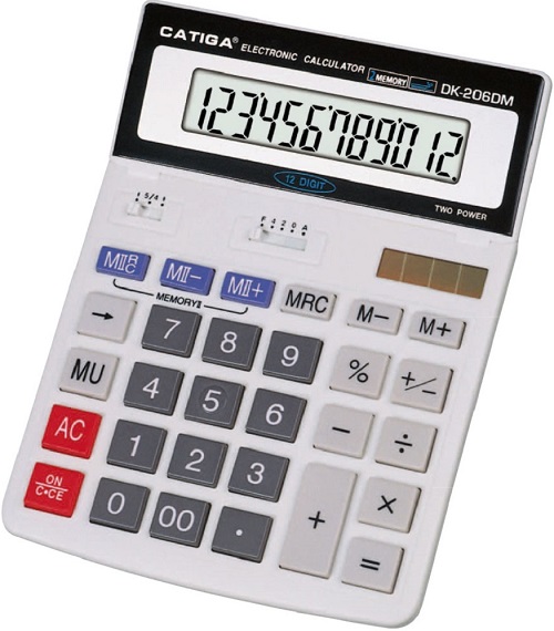 12 Digits Double Memory Calculator